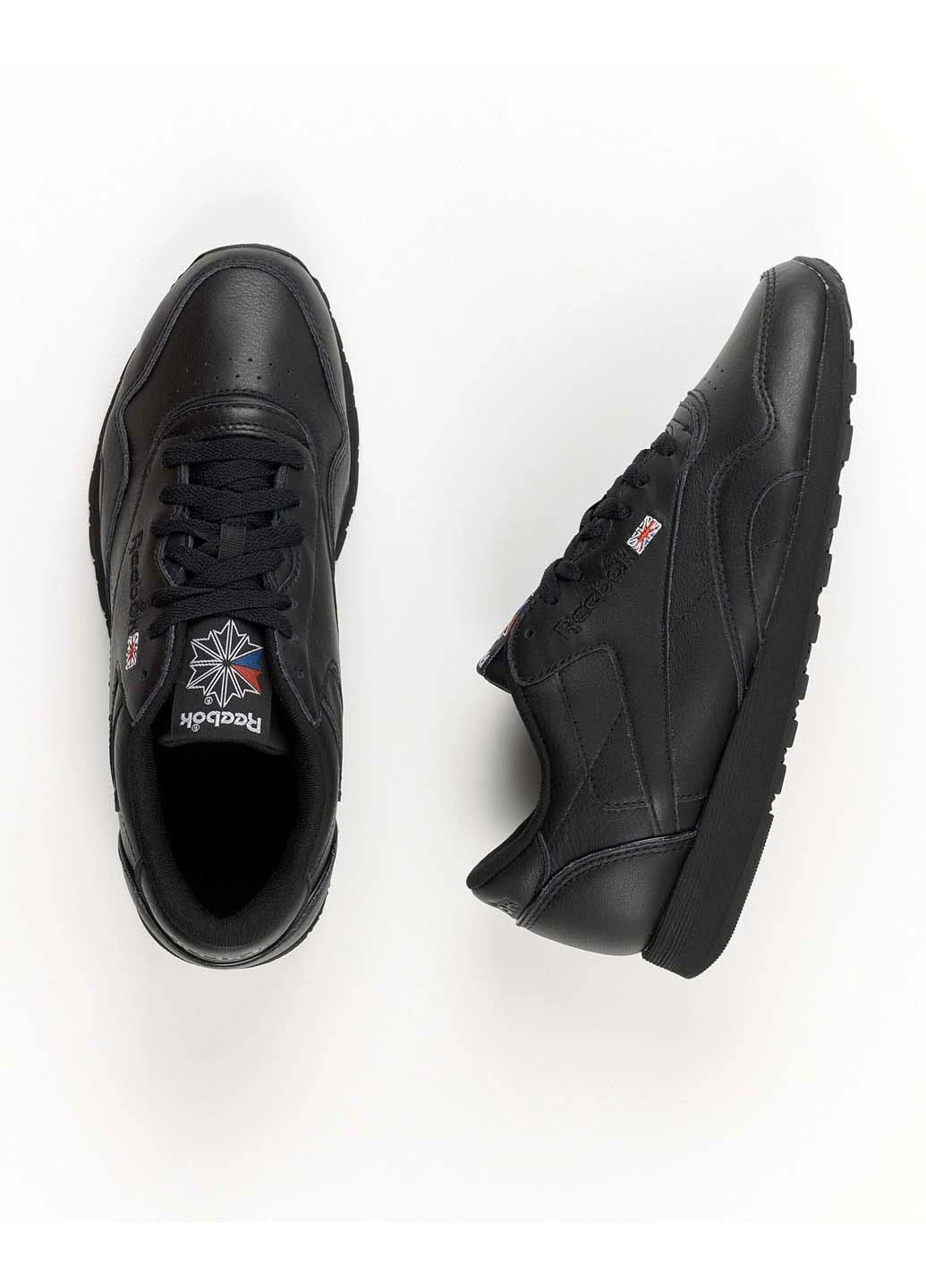 Чорні чоловічі кросівки classic leather plus gv8541 демісезон Reebok