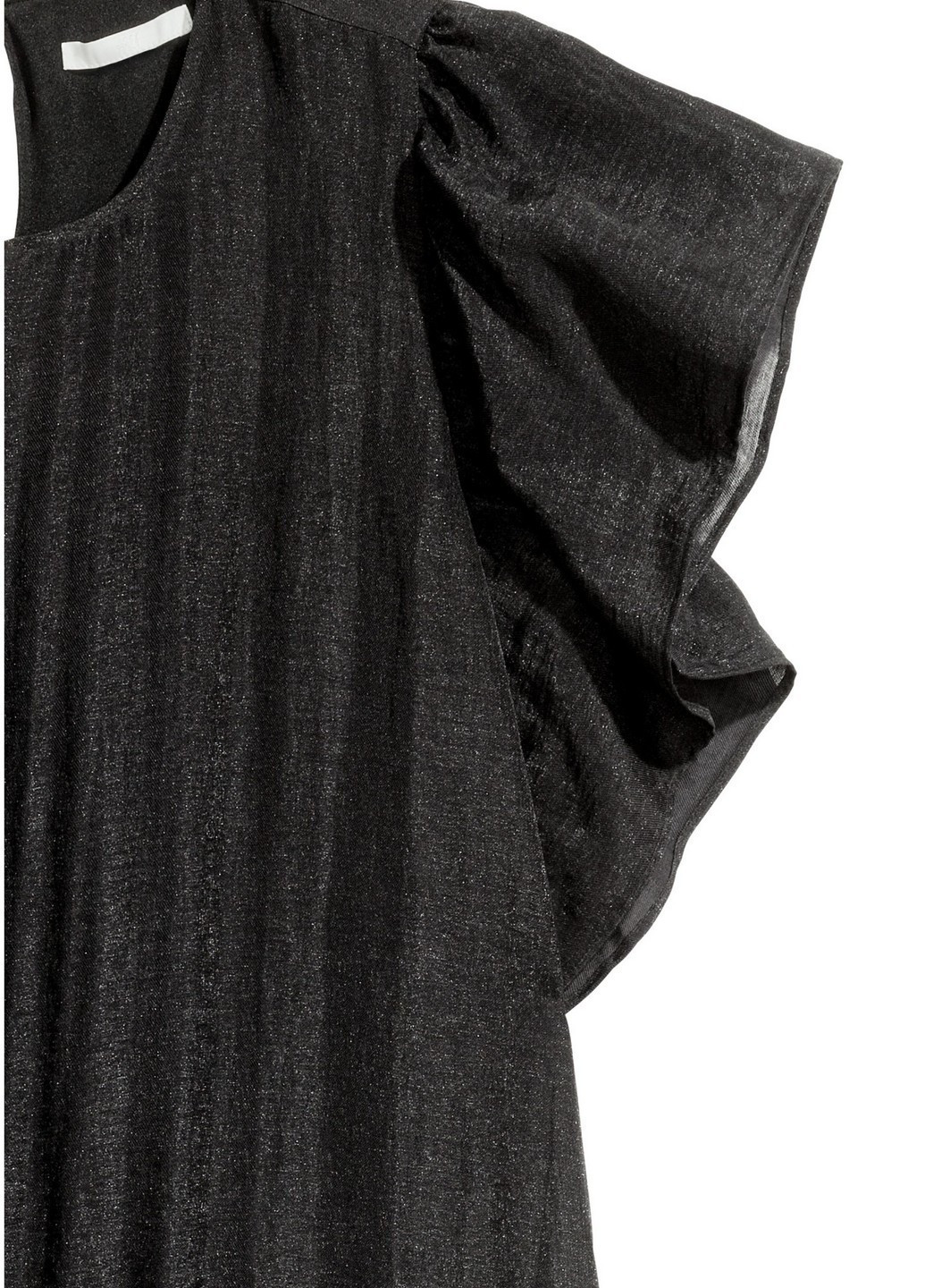 Черное кэжуал платье с микро-дефектом H&M однотонное