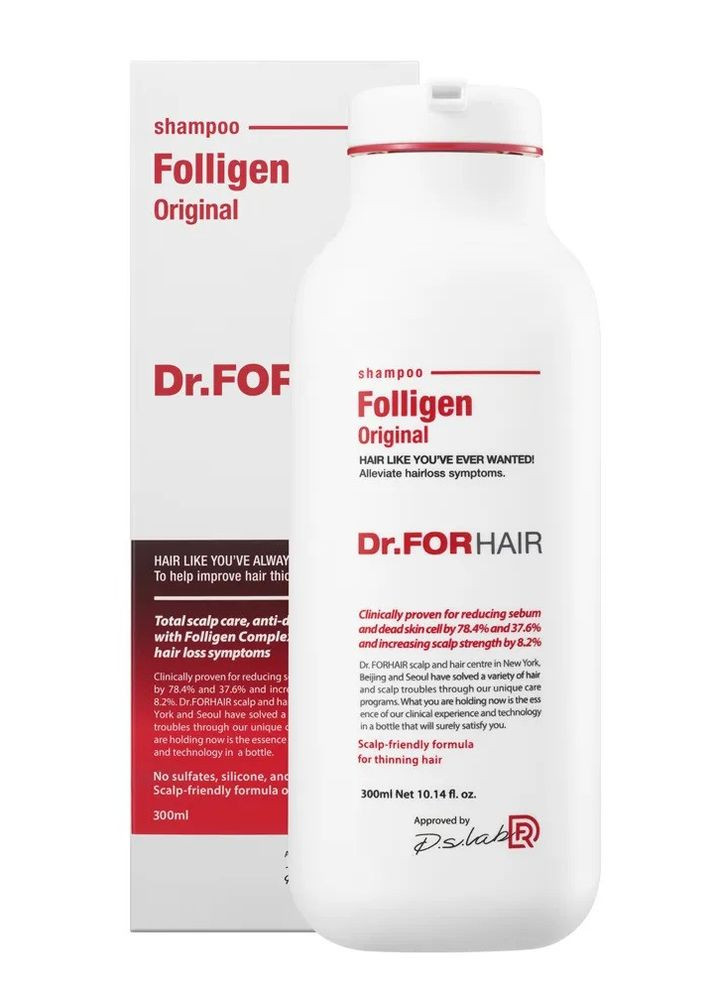 Укрепляющий шампунь против выпадения волос Folligen Shampoo, 300 мл Dr.Forhair (276190570)