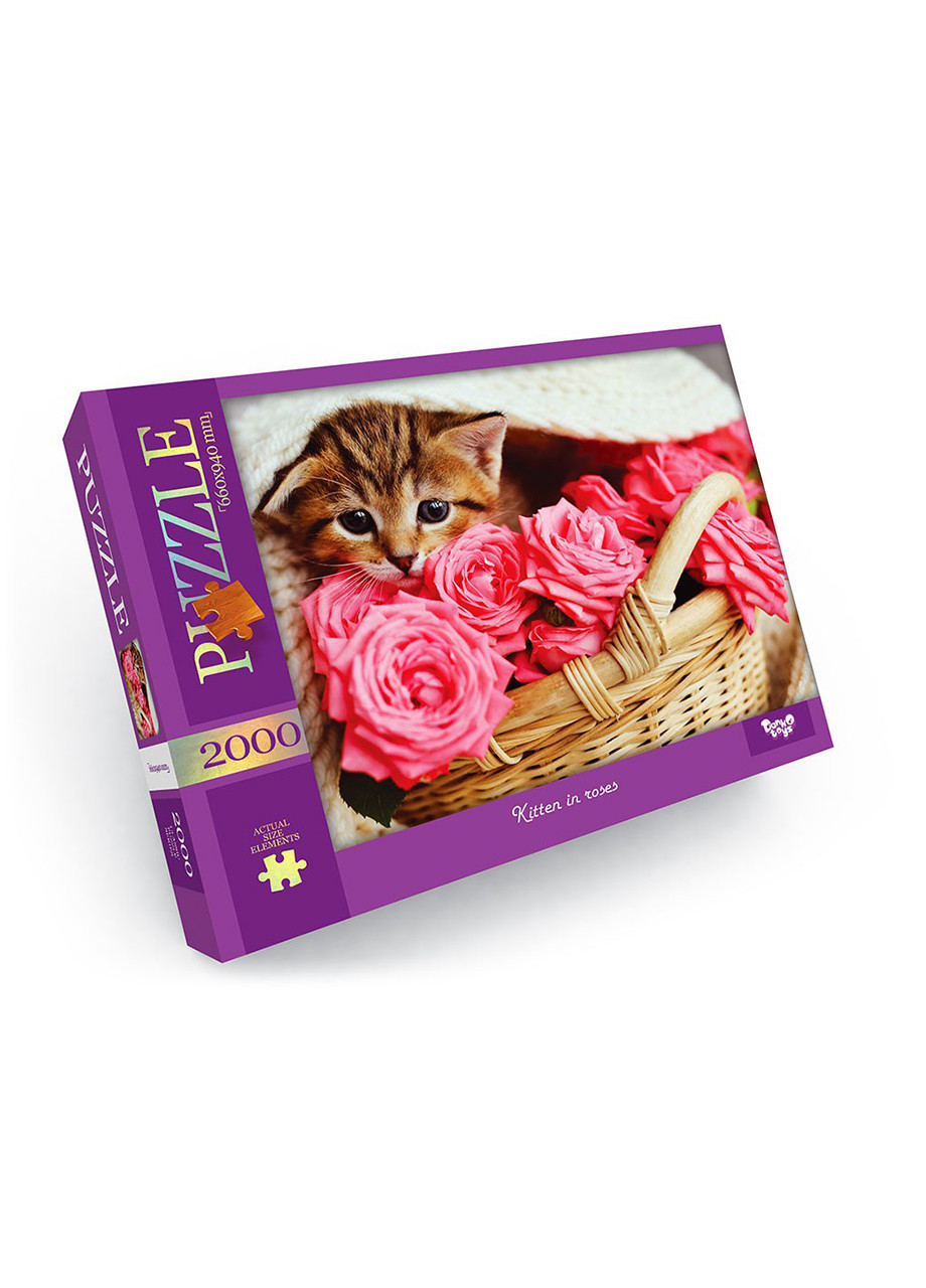 Пазлы детские Kitten in roses 660х940 мм 2000 элементов (C2000-01-05) Danko Toys (276251478)