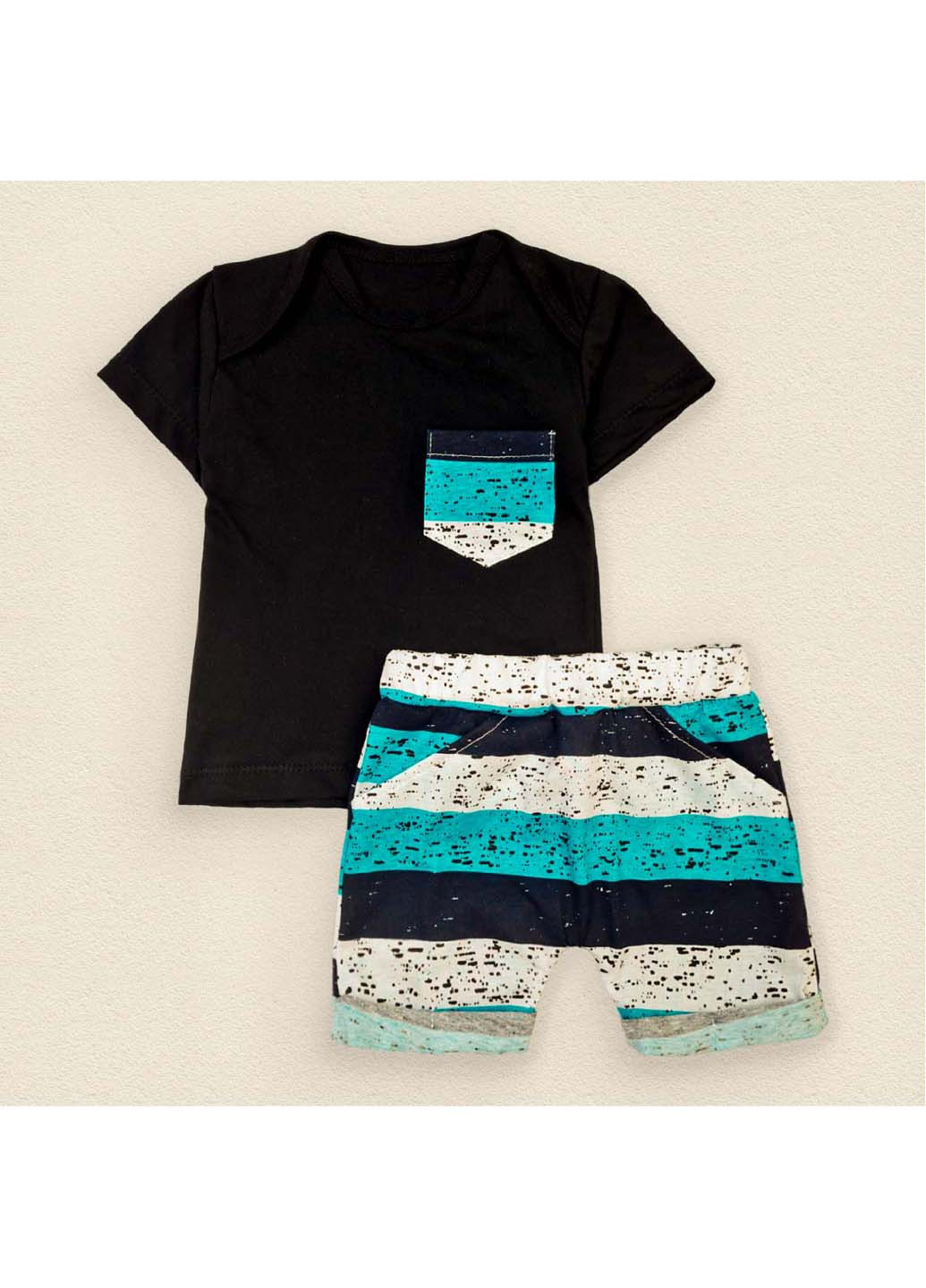 Комбинированный демисезонный комплект шорты футболка для мальчика stripes Dexters