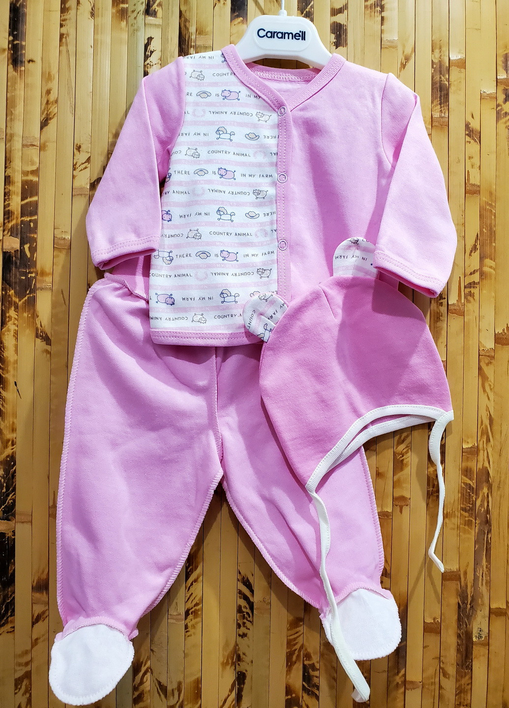 Рожевий демісезонний комплект для новонароджених KINDER MODE