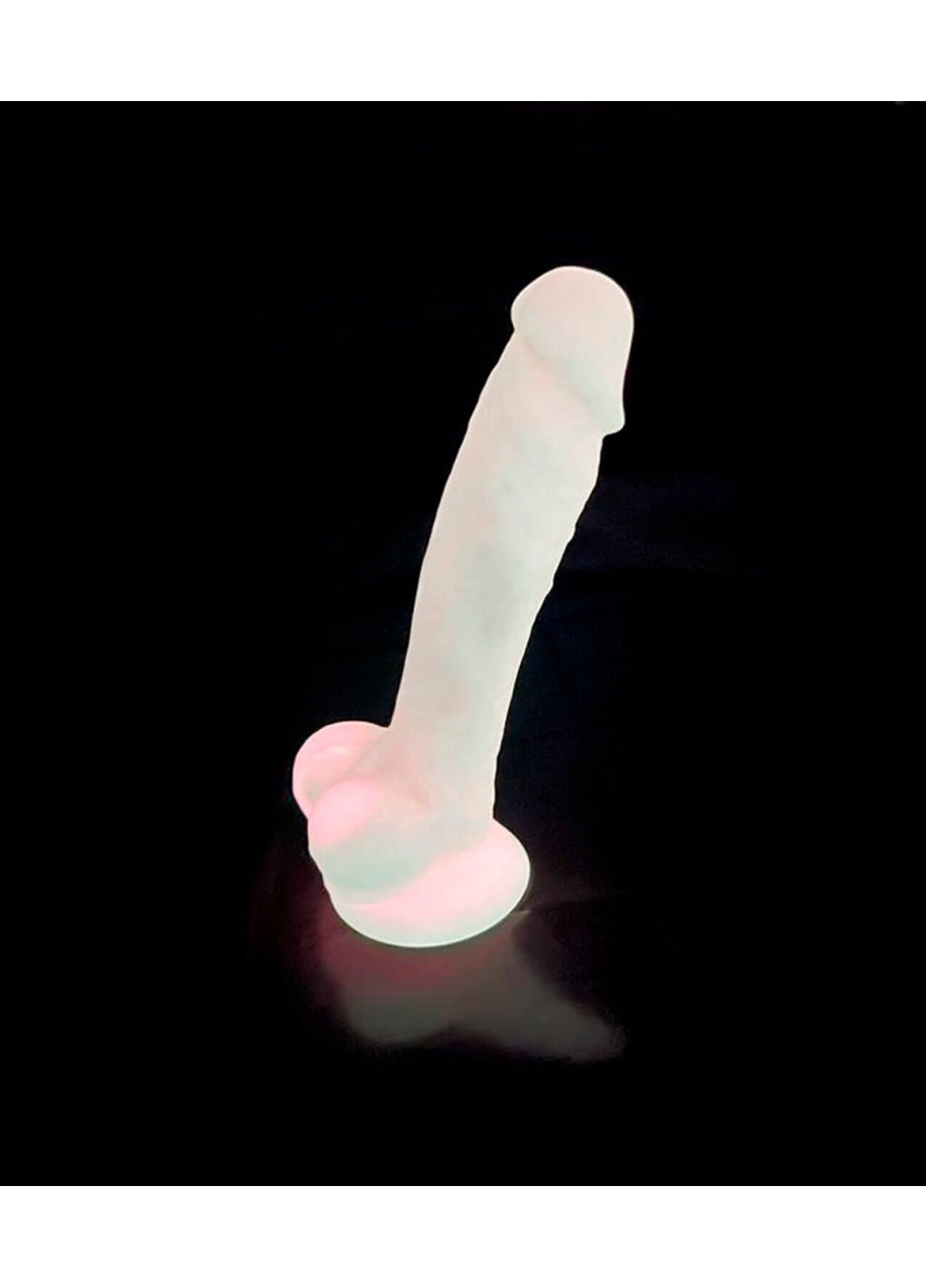 Фалоімітатор Johnny Pink Glow in the dark, двошаровий, силікон+Silexpan, діаметр 3,5см Silexd (276325699)