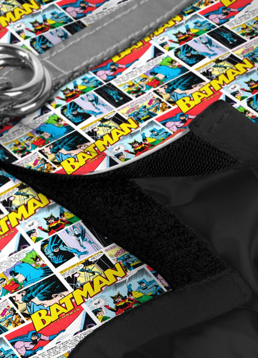 Шлей для собак мягкая Clothes с QR паспортом "Бэтмен комикс", XS4,В 36-39 см, С 26-28 см WAUDOG (276387369)