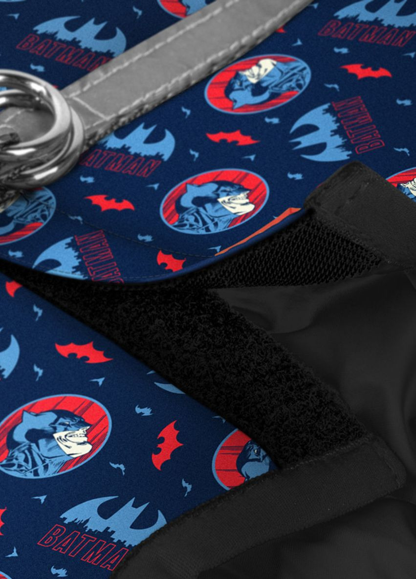 Шлей для собак мягкая Clothes с QR паспортом "Бэтмен красно-голубой", XS1, В 24-27 см, С 18-20 см WAUDOG (276387623)