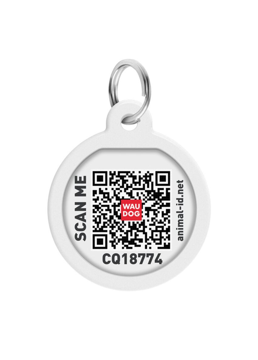 Адресник для собак и кошек металлический Smart ID с QR паспортом "Земля", круг, Д 25 мм WAUDOG (276386966)