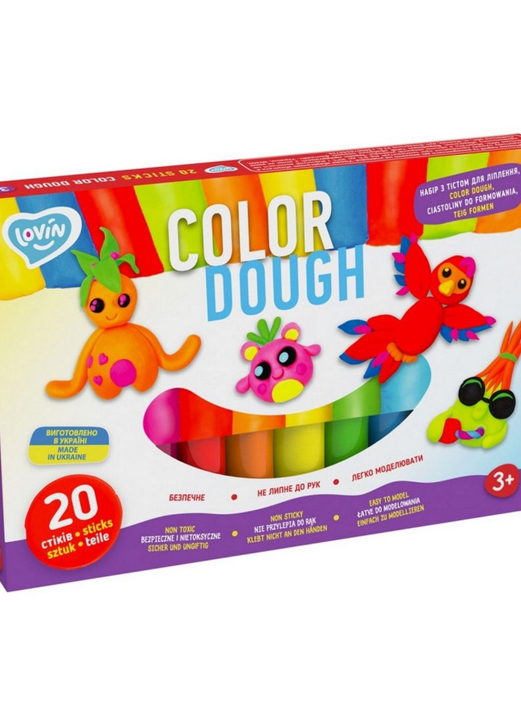 Набір для ліплення з тістом Color Dough TM Lovin 41204, 20 стиків LOVIN'DO (276383268)