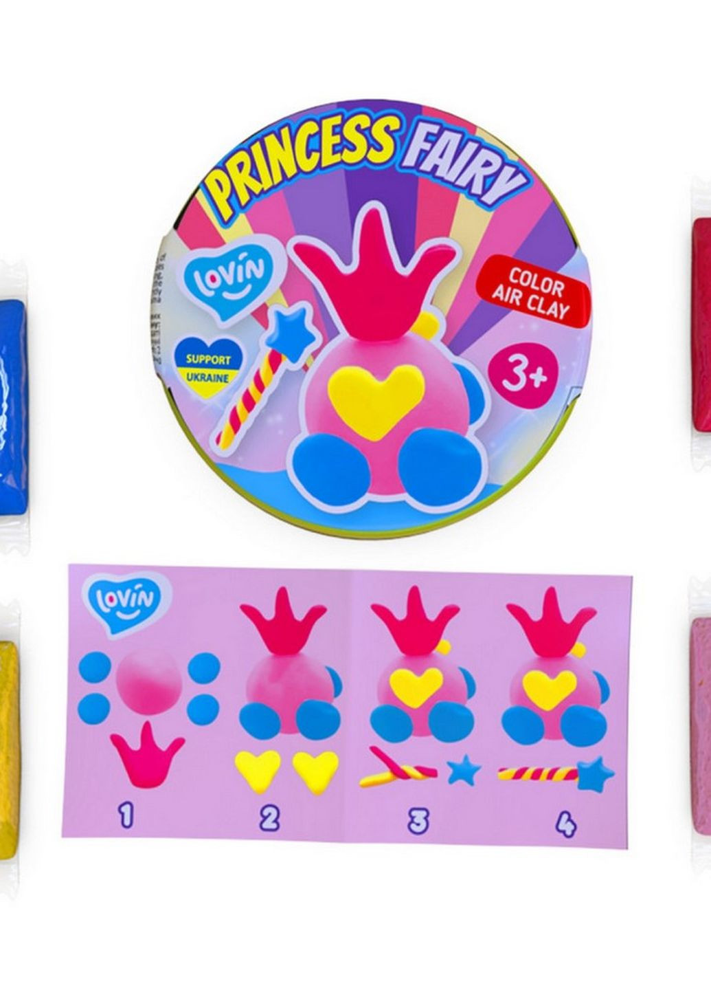 Набір для ліплення з повітряним пластиліном "Princess Fairy" ТМ Lovin 70138, 4 кольори Корона LOVIN'DO (276383309)
