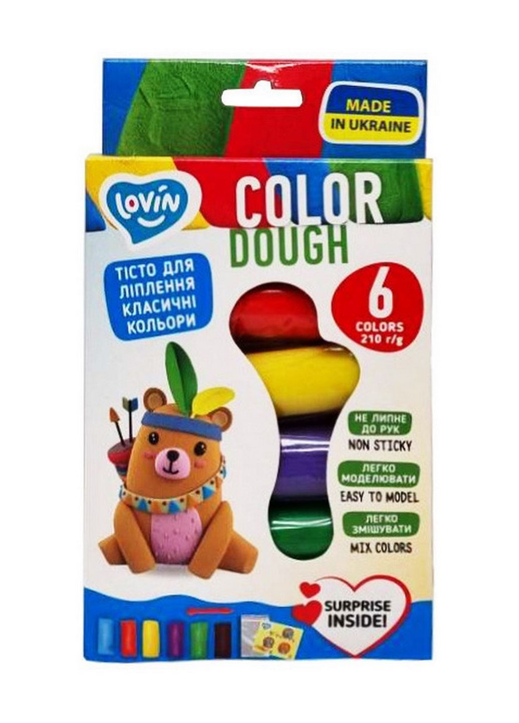 Набор теста для лепки "Color" ТМ Lovin 41175, 6 цветов по 35 г LOVIN'DO (276383262)