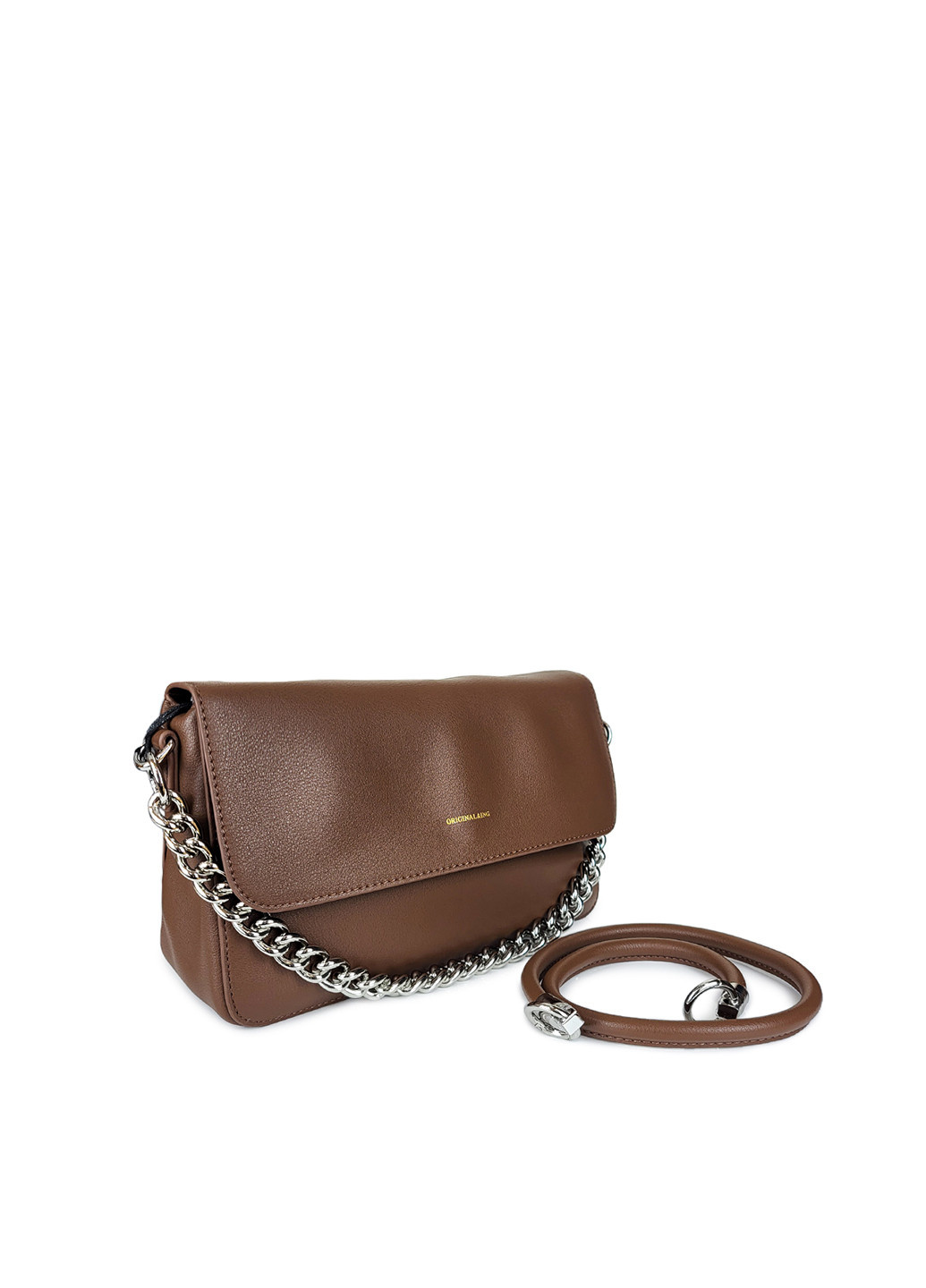 Шкіряна сумочка з ланцюжком коричнева,,BD56027 кор Fashion (276390281)