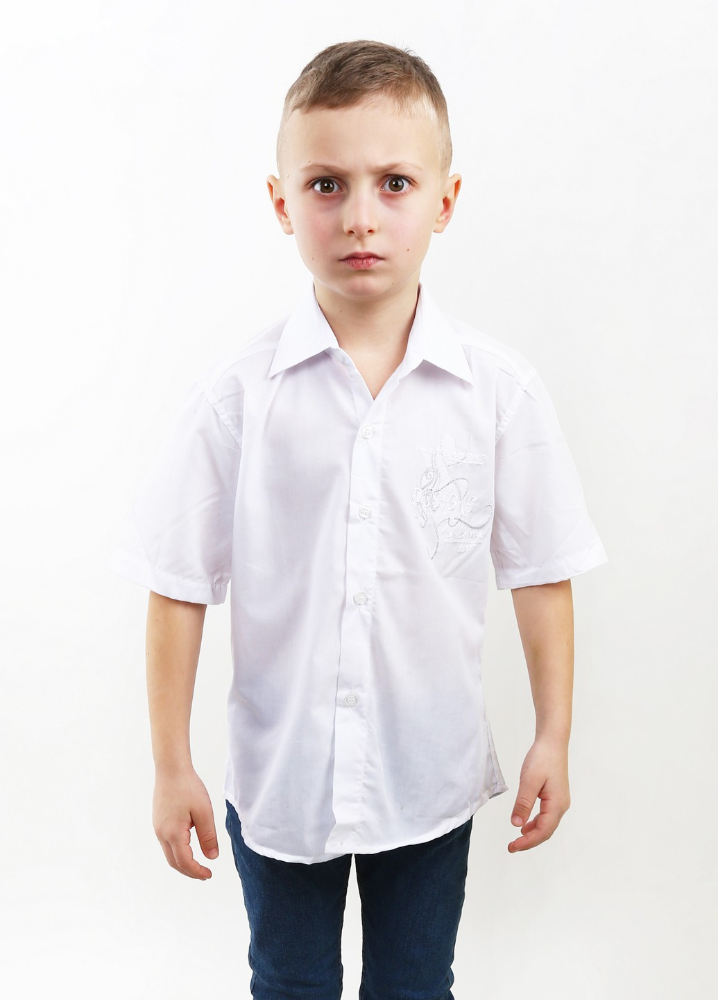 Белая кэжуал рубашка однотонная Mtp