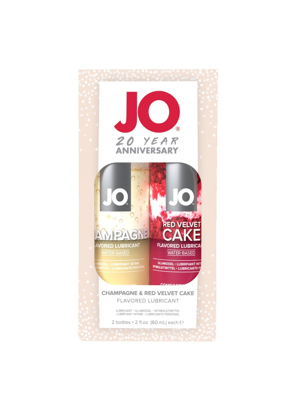 Набір смакових змазок Champagne & Red Velvet Cake (2×60 мл), Limited Edition System JO (276385376)