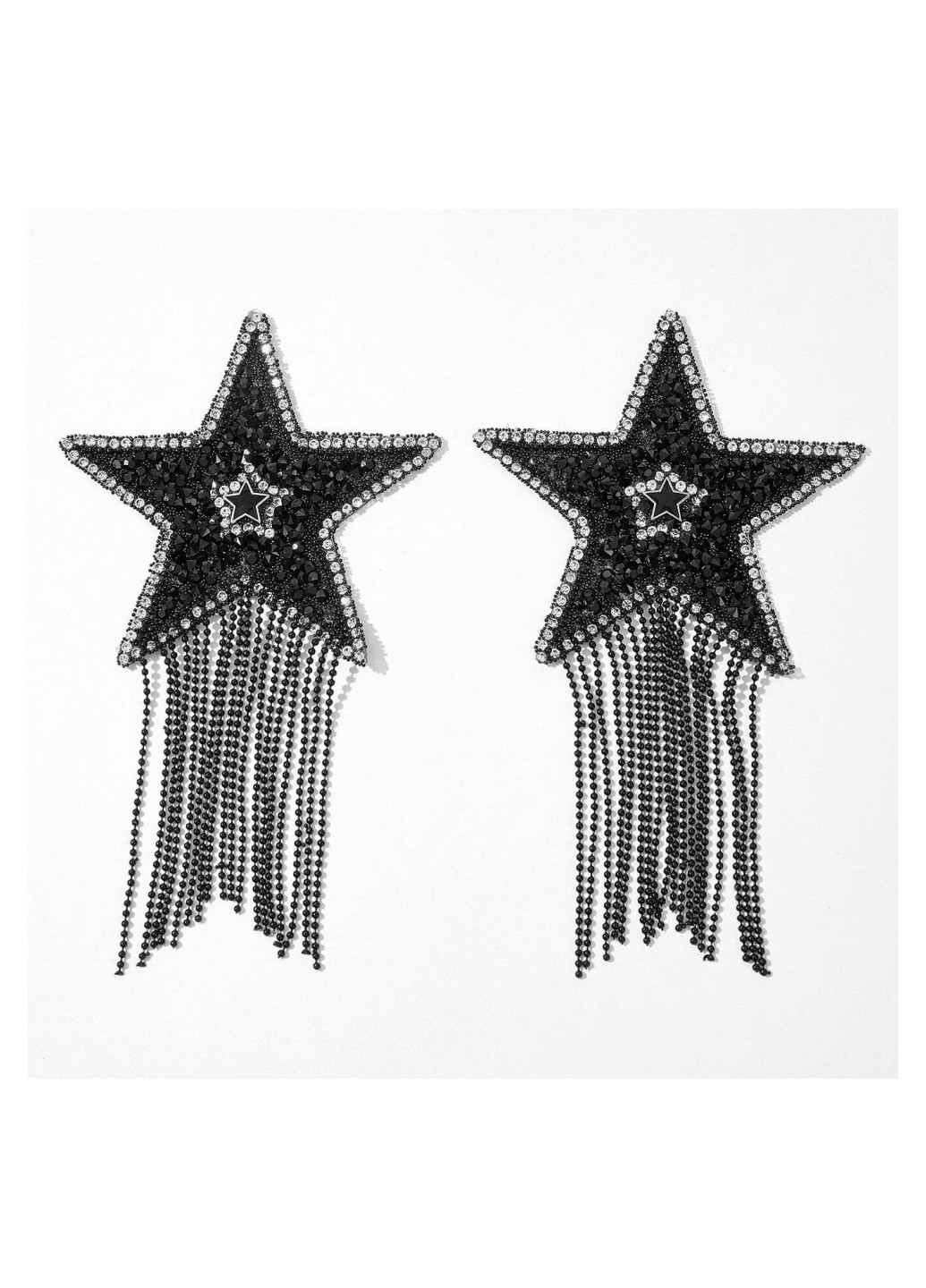 Пестис-зірки з бахромою Nipple Sticker RT236112 Black, стікери JSY (276390510)