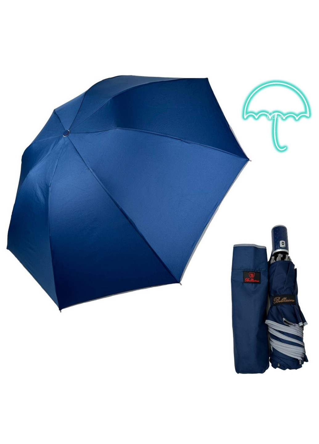 Синя жіноча складний парасолька автомат Bellissima (276392262)