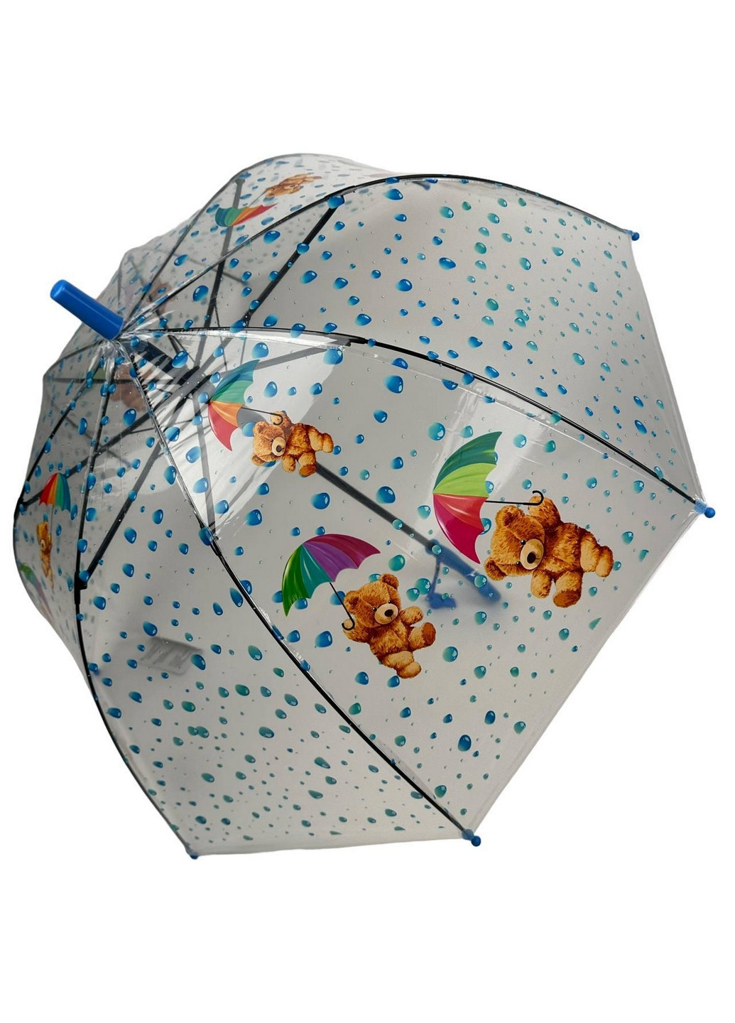 Детский прозрачный зонт трость полуавтомат Rain (276392009)