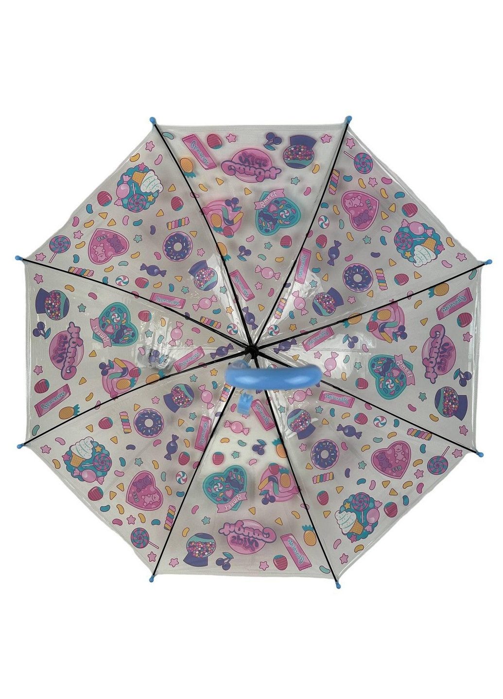 Голубой детский прозрачный зонт трость полуавтомат Fiaba (276392313)