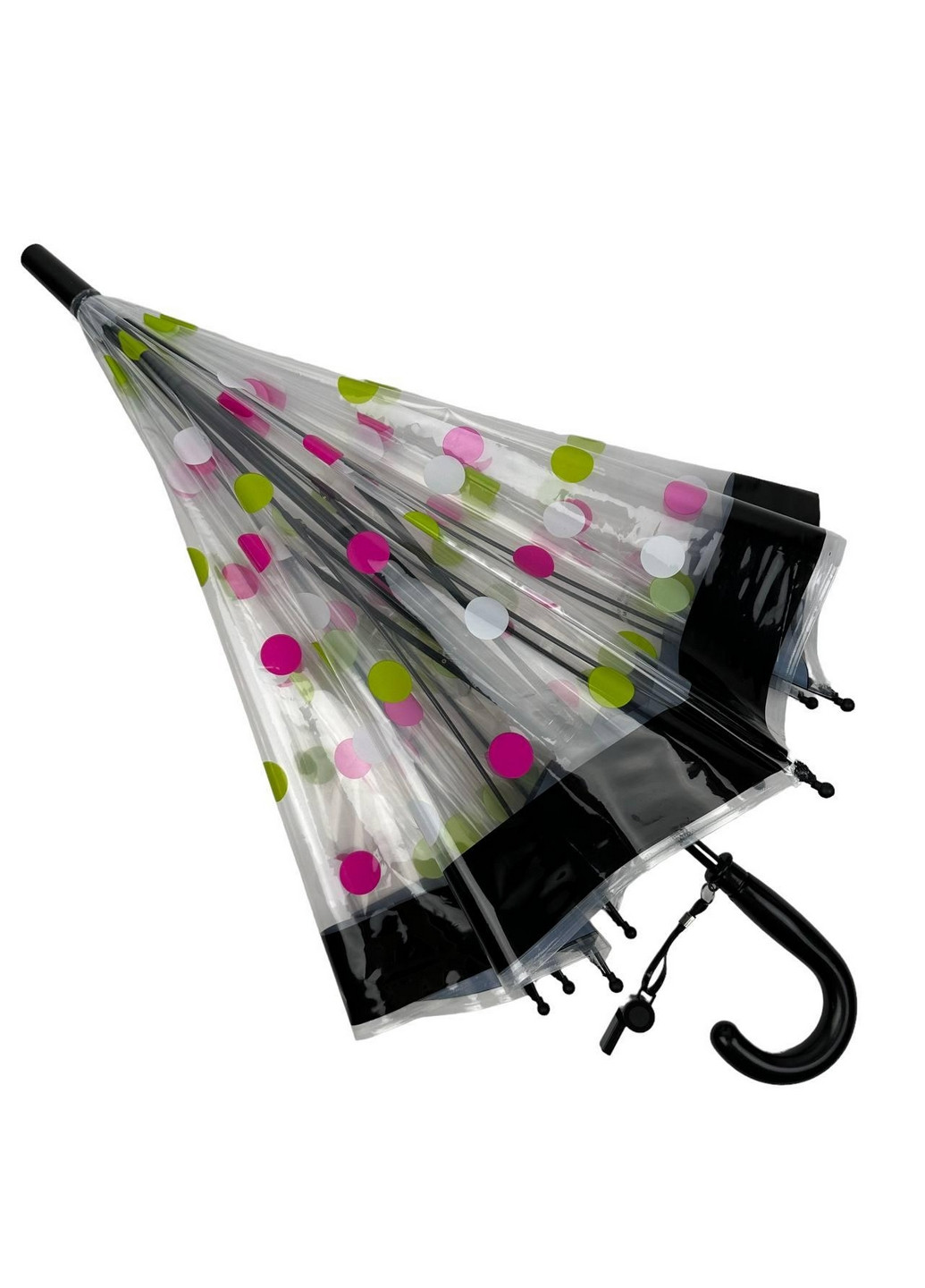 Чёрный детский прозрачный зонт трость полуавтомат Rain (276392020)
