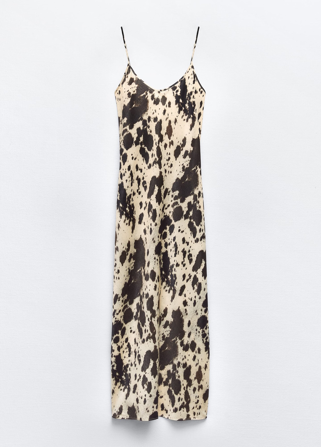 Молочное повседневный платье Zara с абстрактным узором