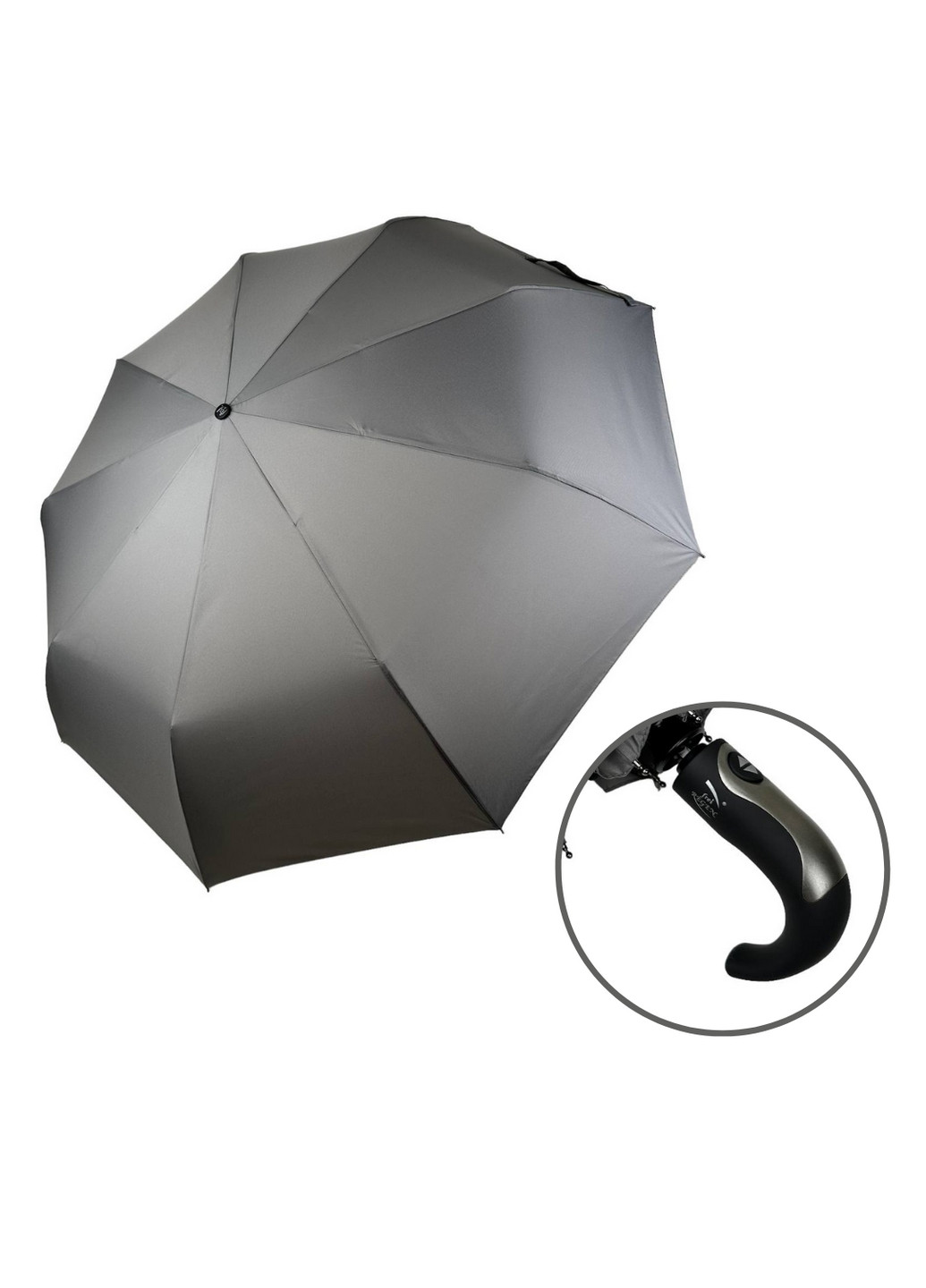 Серый семейный складной зонт автомат Frei Regen (276392091)