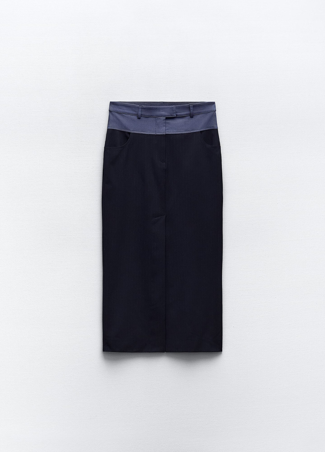 Темно-синяя праздничный в полоску юбка Zara