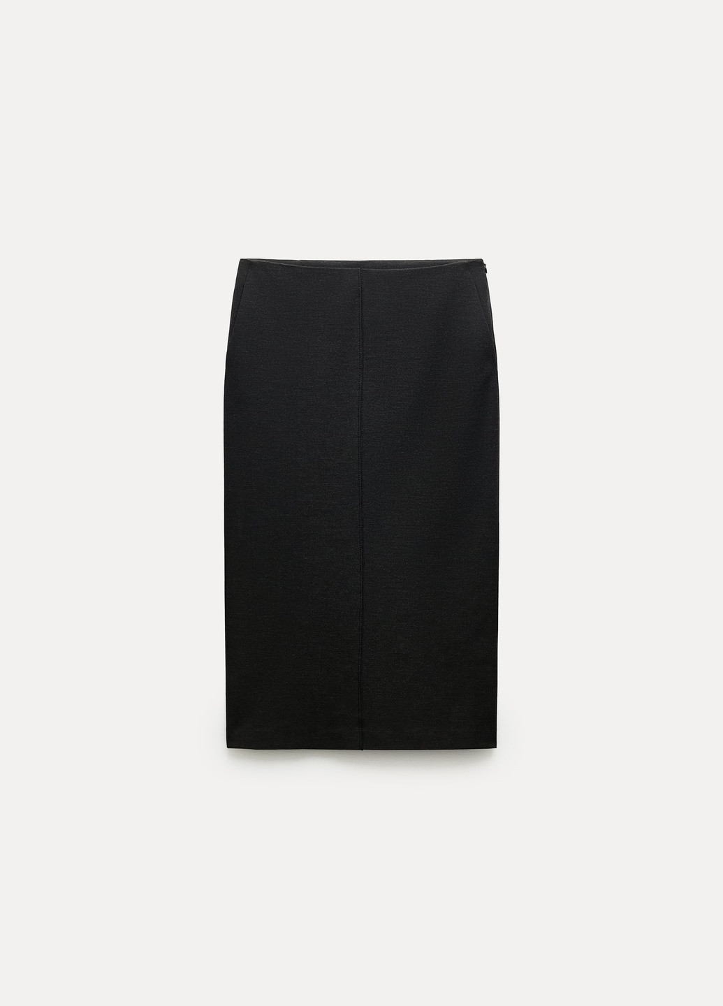 Темно-серая офисная однотонная юбка Zara