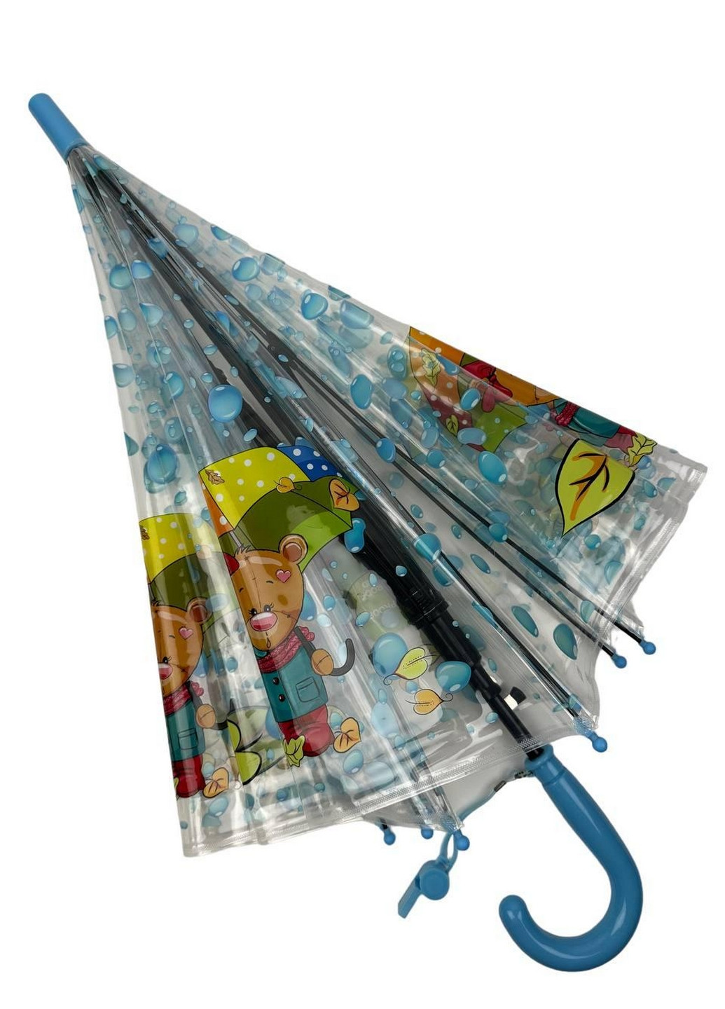 Дитяча прозора парасолька тростина напівавтомат Rain (276392398)