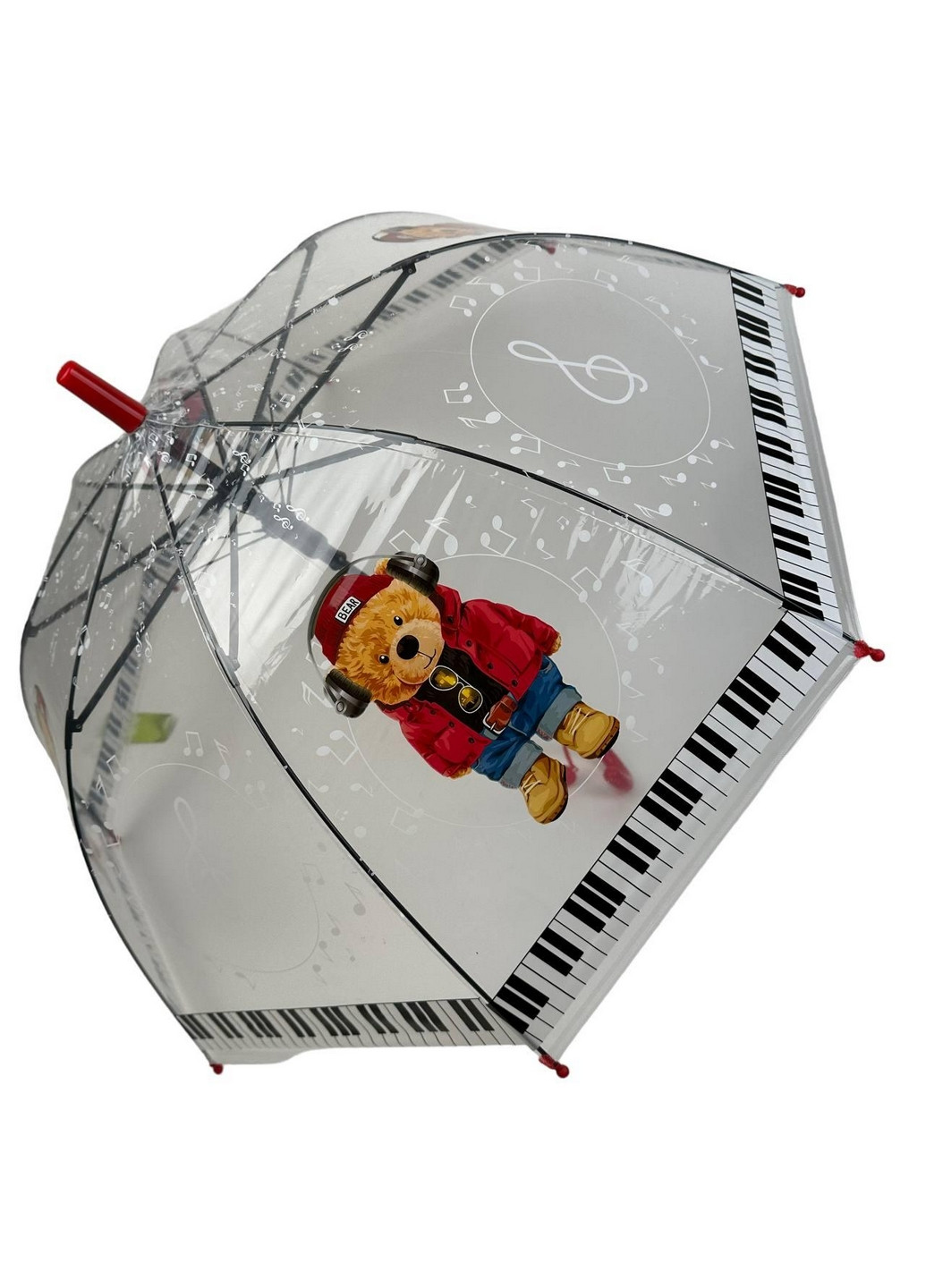 Дитяча прозора парасолька тростина напівавтомат Rain (276392388)