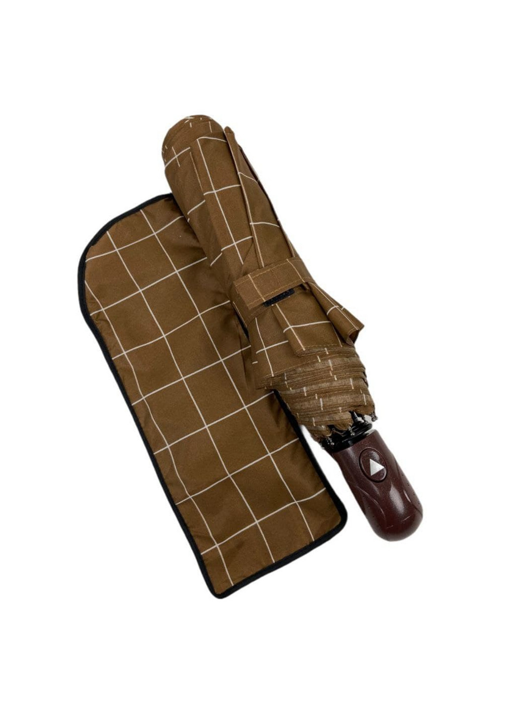 Коричнева жіноча парасоля напівавтомат Toprain (276392637)