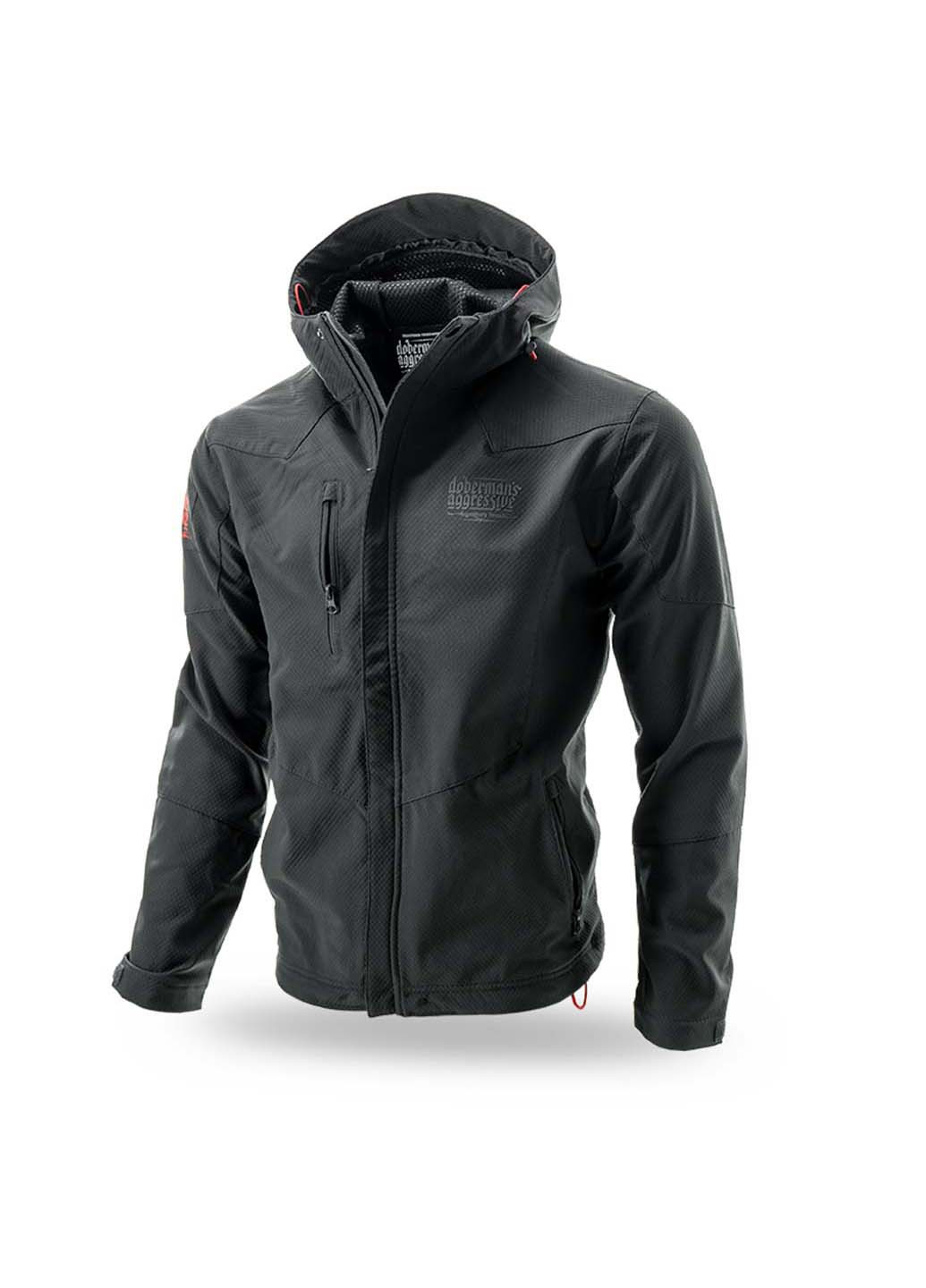 Черная демисезонная куртка softshell Dobermans Aggressive