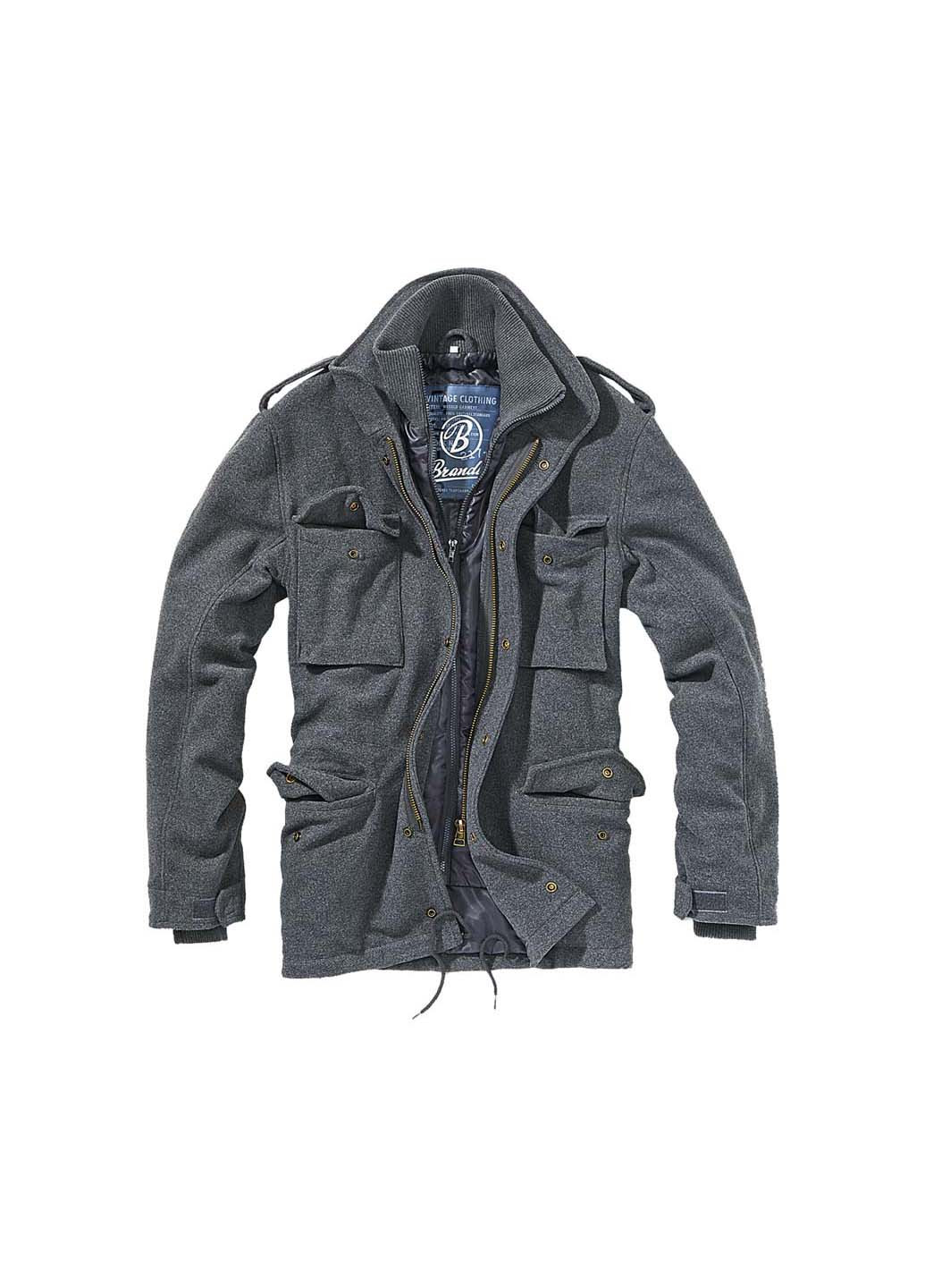Серая демисезонная куртка m65 voyager wool jacket anthracite Brandit