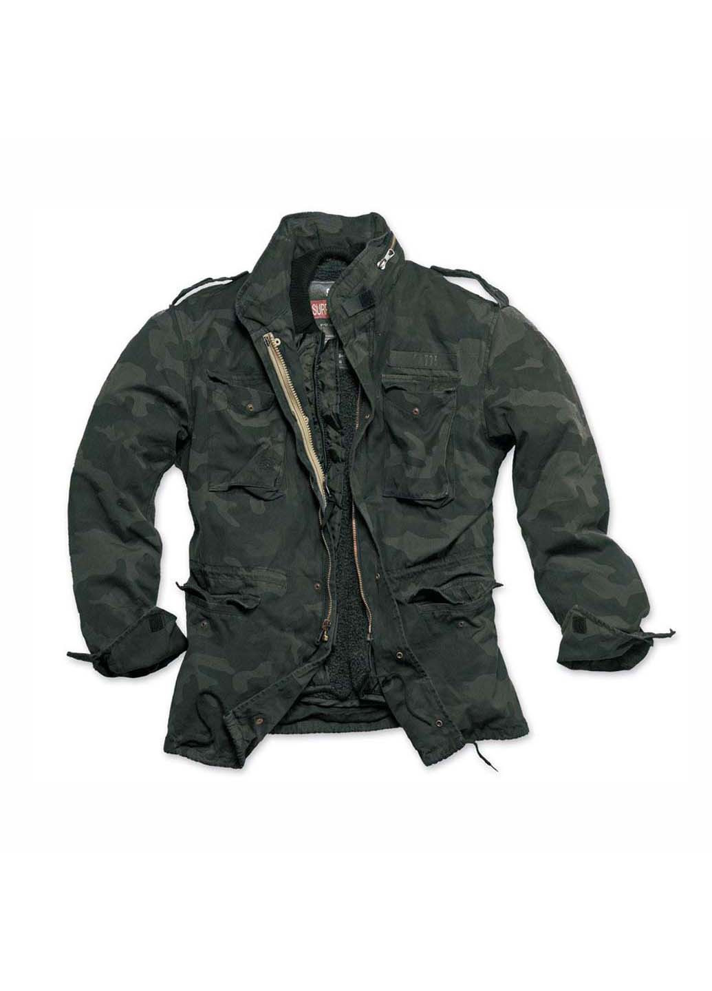 Комбінована зимня куртка regiment m 65 jacket black camo Surplus