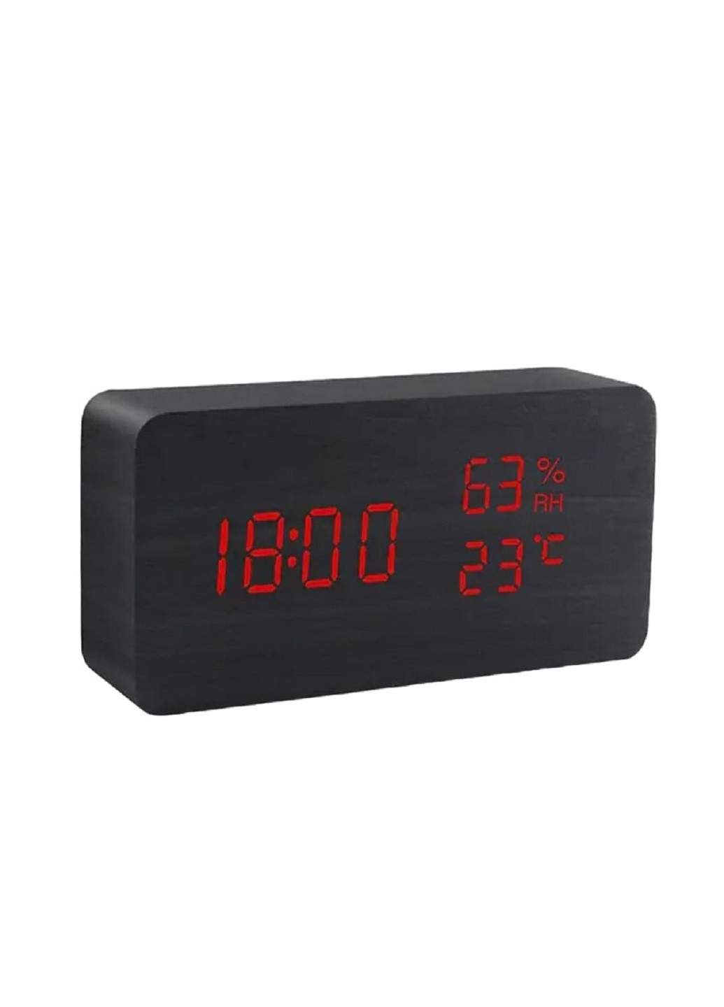 Часы настольные с термометром VST-862S Черный корпус Красная подсветка VTech (276534233)