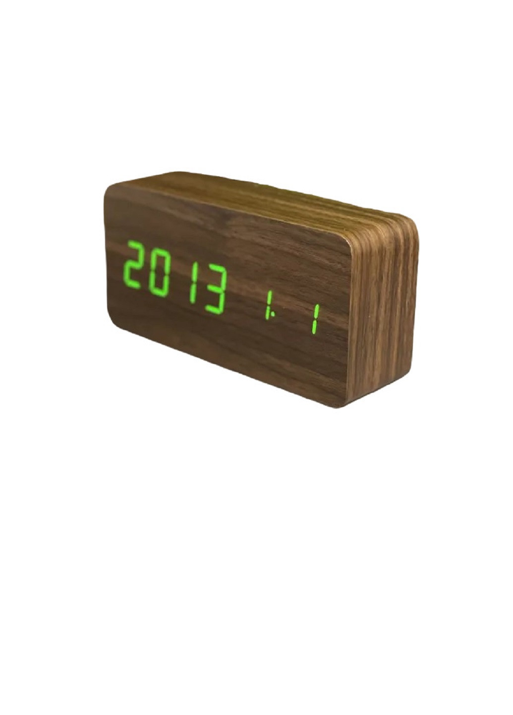 Часы настольные с термометром VST-862 Коричневый корпус Зеленая подсветка VTech (276534217)