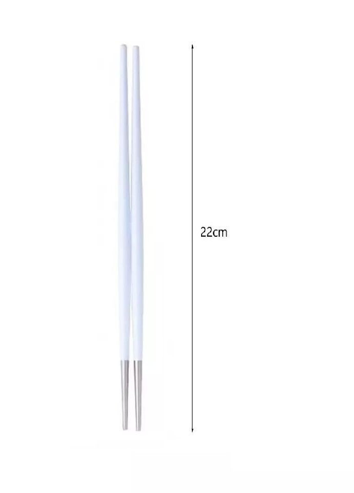 Комплект прямокутної срібної підставки та паличок для суші срібло із білою ручкою для дому ресторанів, кафе. REMY-DECOR (276533912)