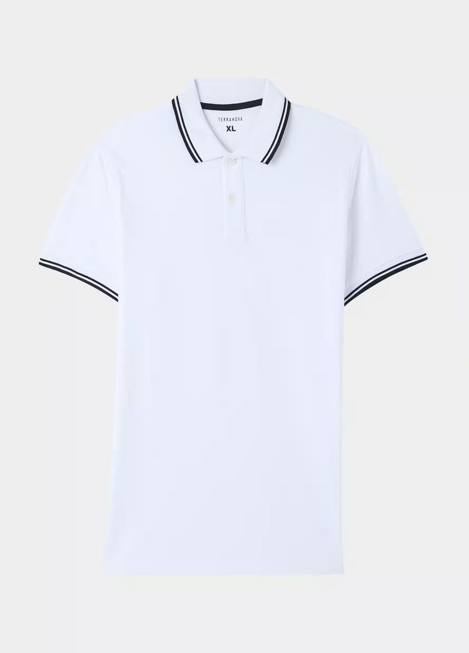 Белая футболка-поло для мужчин Terranova
