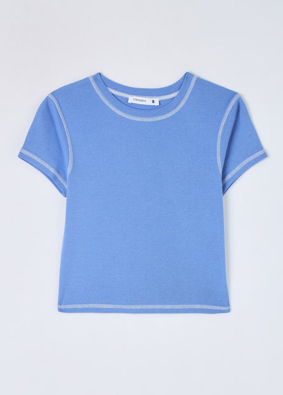 Голубая летняя футболка Terranova