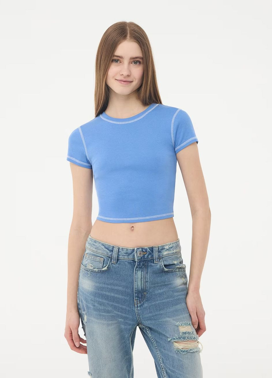 Блакитна літня футболка жін Terranova