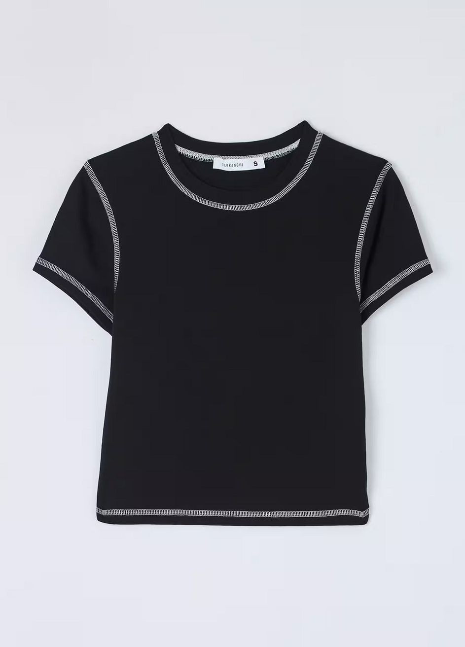 Черная летняя футболка Terranova