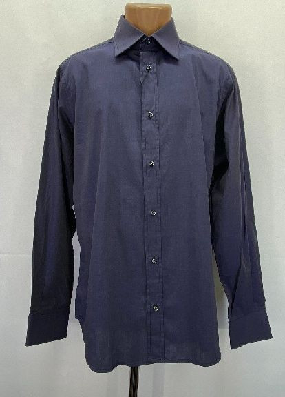 Темно-синяя классическая рубашка однотонная D&G