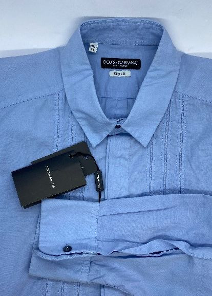 Голубой коктейльный рубашка однотонная D&G