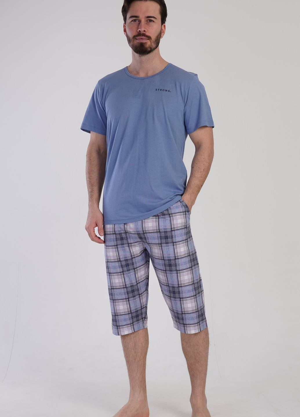 Піжама чоловіча (футболка, бриджі) Vienetta (276469120)
