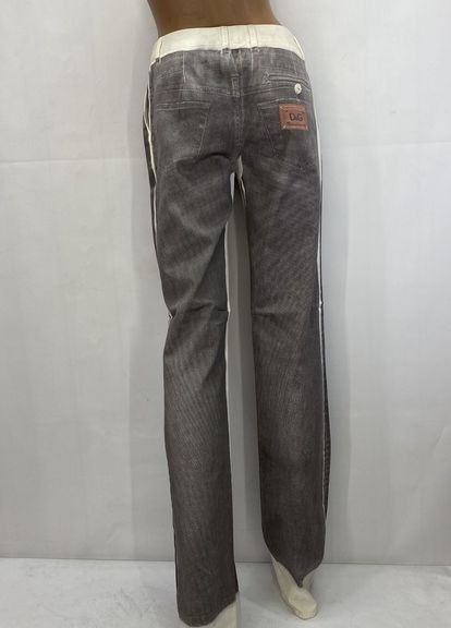 Серые джинсовые летние прямые брюки D&G