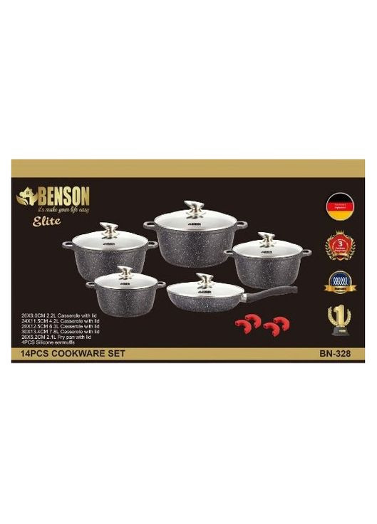 Набор посуды с мраморным покрытием 10 предметов No Brand bn-328 (276530119)
