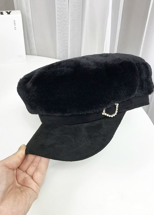 Жіноча кепка картуз плюшева з пряжкою та регулюванням розміру No Brand (276525629)