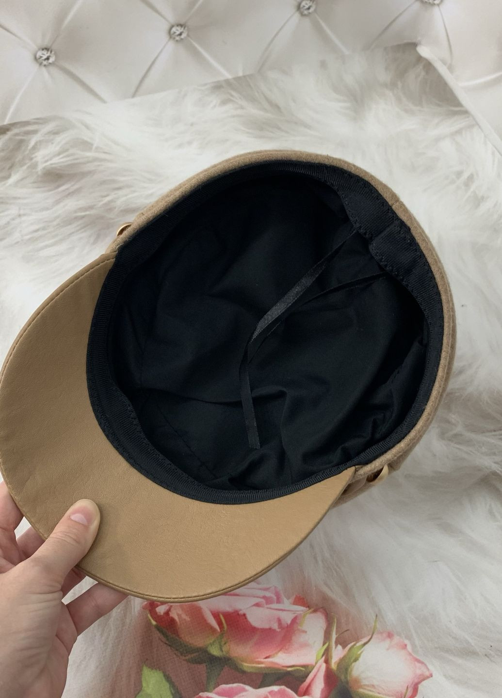 Женская кепка картуз с козырьком из кожзама Style с регулировкой размера No Brand (276525637)
