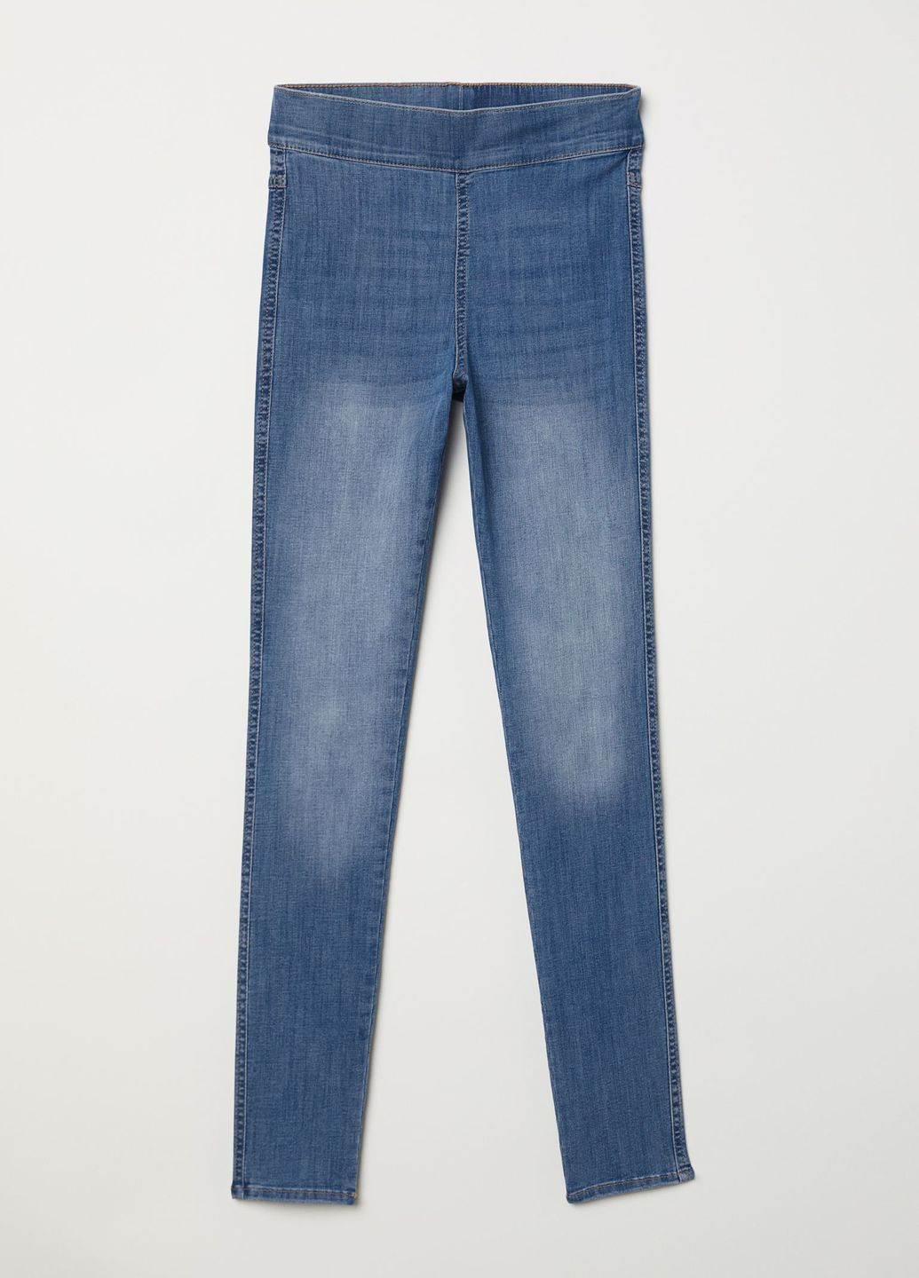 Синие джинсовые демисезонные зауженные брюки H&M