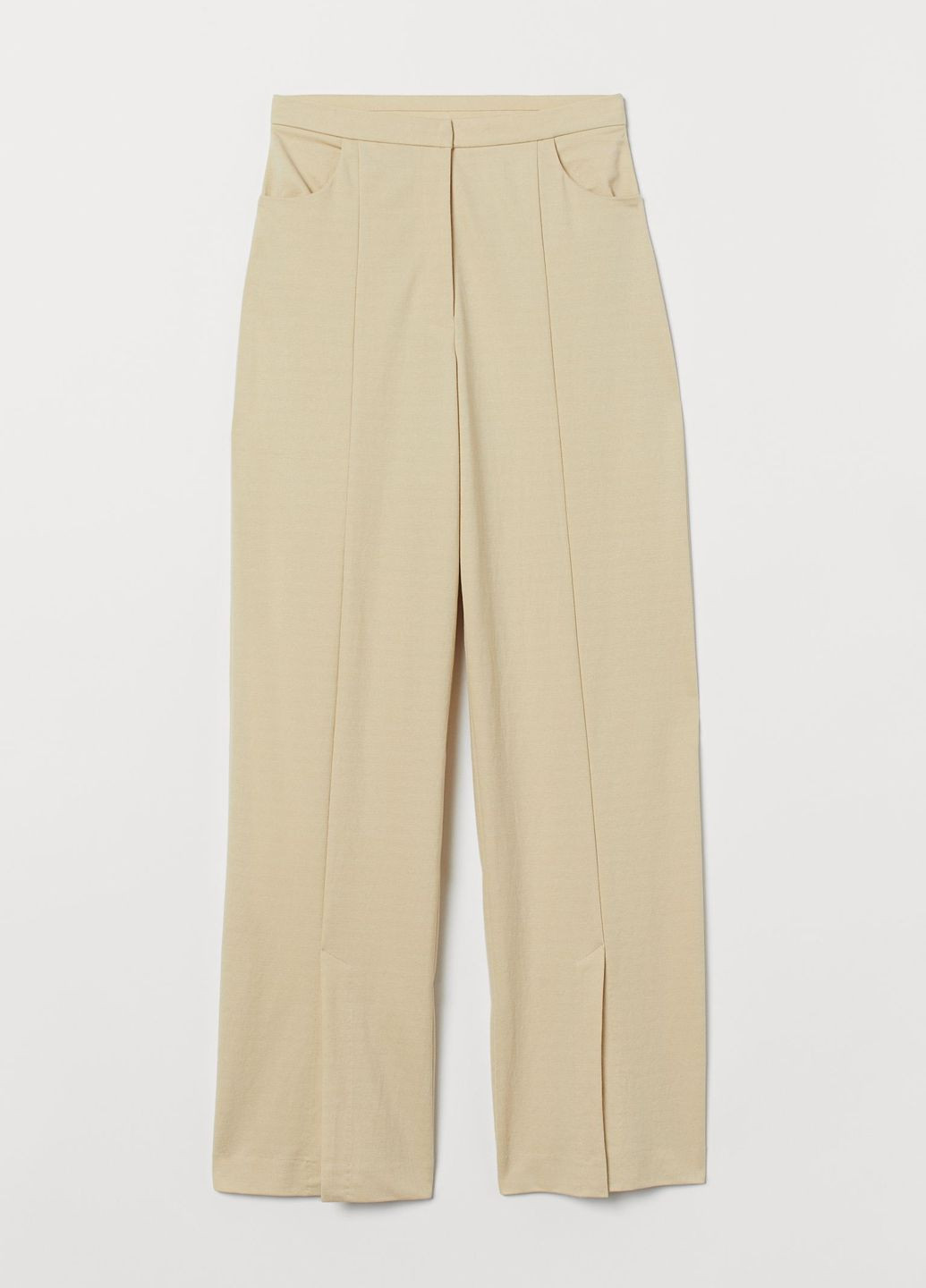 Элегантные брюки Светло-желтый Повседневный Демисезон H&M (276534667)