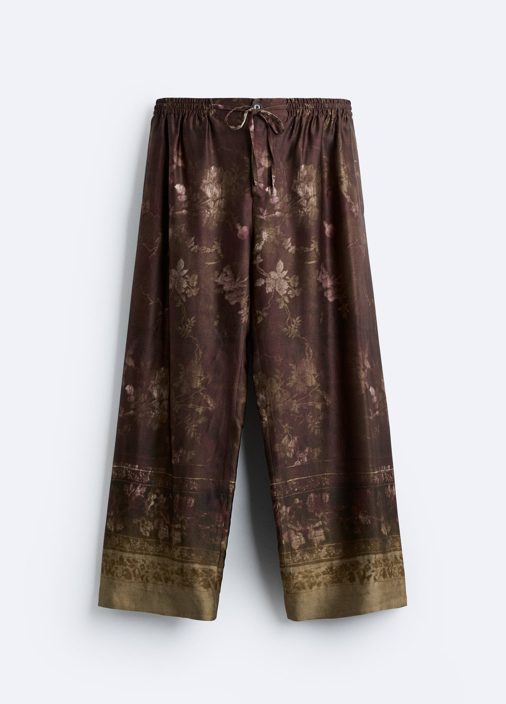 Комбинированные домашние демисезонные брюки Zara