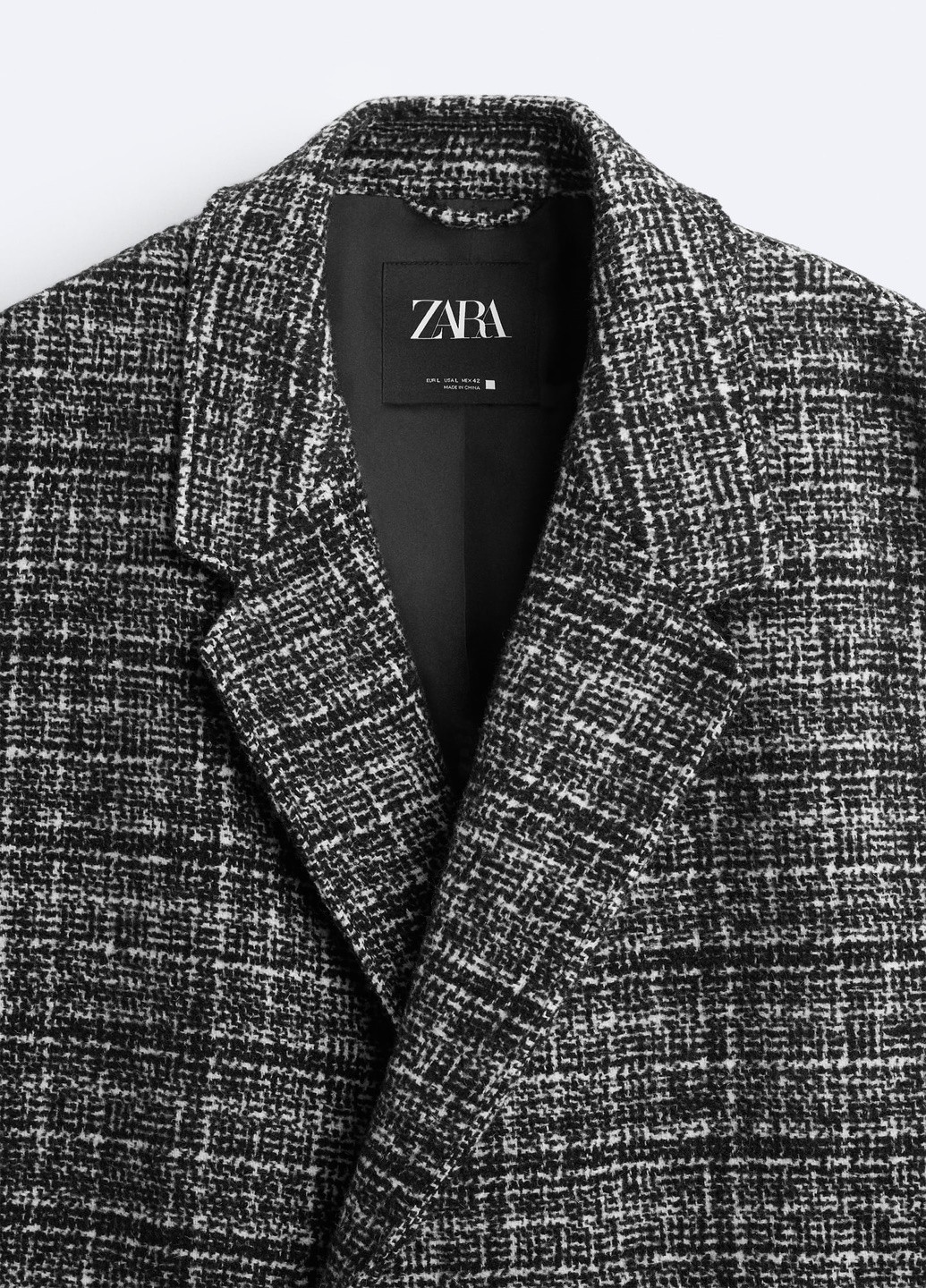 Черно-белое демисезонное Пальто Zara