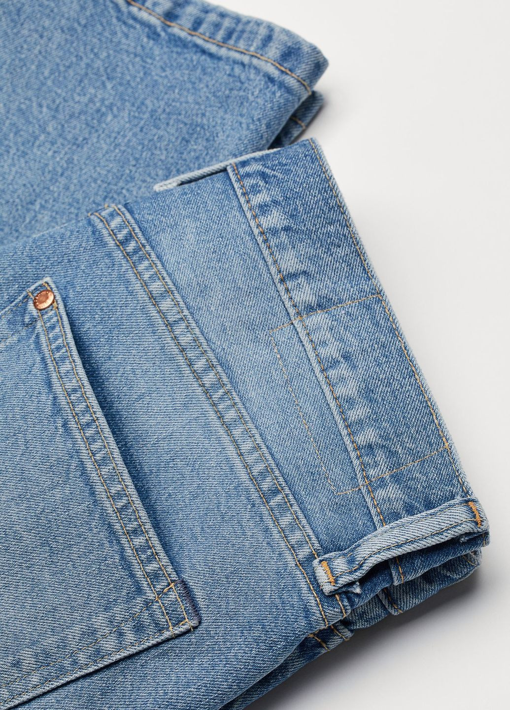 Вузькі прямі укорочені джинси Світло-синій Денім Демісезон H&M (276534635)